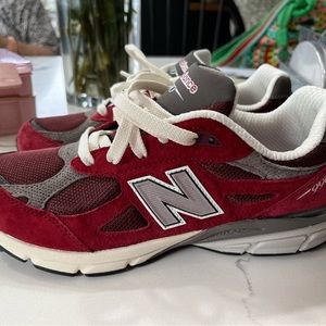 New Balance 990 scarlet red and grey